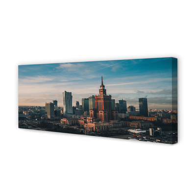 Obraz na plátne Varšava panorama mrakodrapov svitania