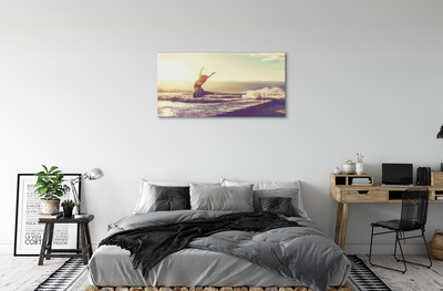 Obraz canvas Ženské jazero mraky
