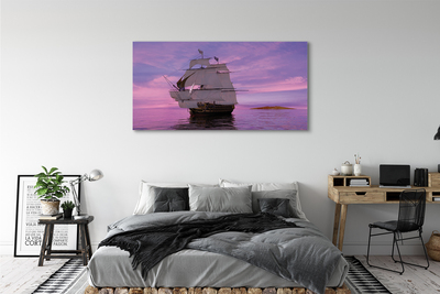 Obraz canvas Fialové neba ship sea