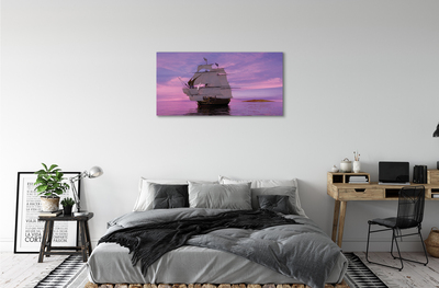 Obraz canvas Fialové neba ship sea