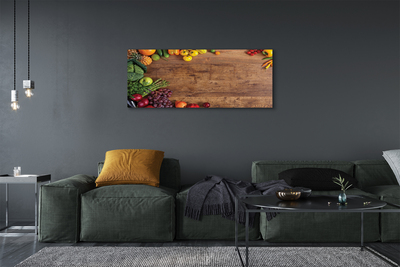 Obraz canvas Board špargľa ananás jablko