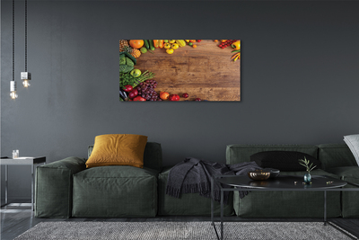 Obraz canvas Board špargľa ananás jablko