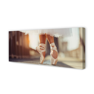 Obraz canvas Biele baletné topánky ženské nohy