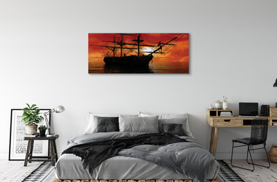 Obraz canvas Loď more neba mraky slnko
