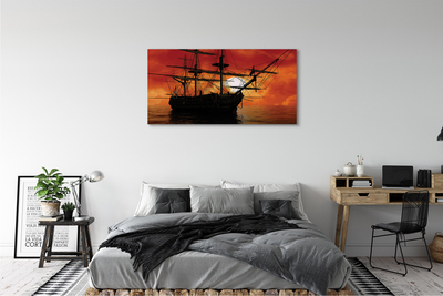 Obraz canvas Loď more neba mraky slnko