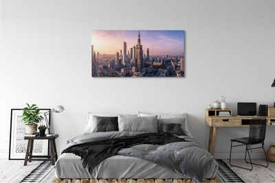 Obraz na plátne VARŠAVA Sunrise mrakodrapy panorámu