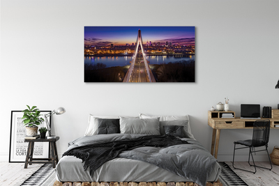 Obraz na plátne Warsaw panorama riečny most