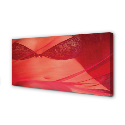 Obraz canvas Žena v červenom tylu