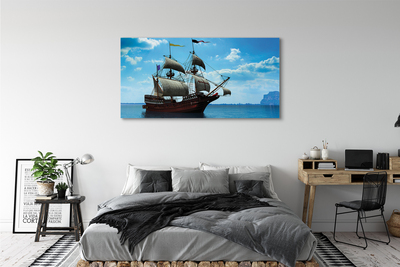 Obraz canvas Loď oblohy zatiahnuté morská