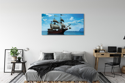 Obraz canvas Loď oblohy zatiahnuté morská