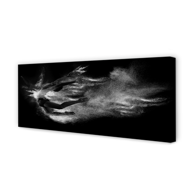 Obraz canvas Žena baletné dymové šedé pozadie