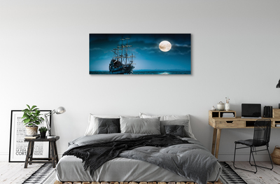 Obraz canvas Sea city mesiac loď