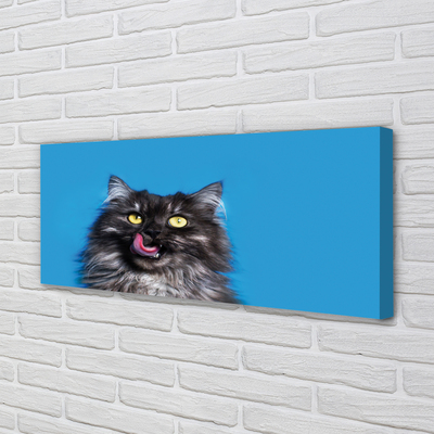 Obraz na plátne Oblizujący mačka