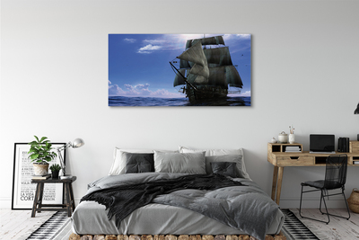 Obraz canvas Morská oblačnosti loď