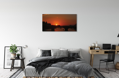 Obraz na plátne Taliansko rieka západu slnka