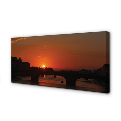 Obraz na plátne Taliansko rieka západu slnka