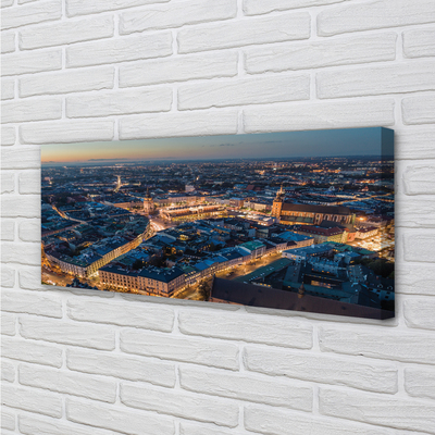Obraz na plátne Krakov nočné panorama