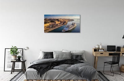 Obraz canvas Loď sea city sky