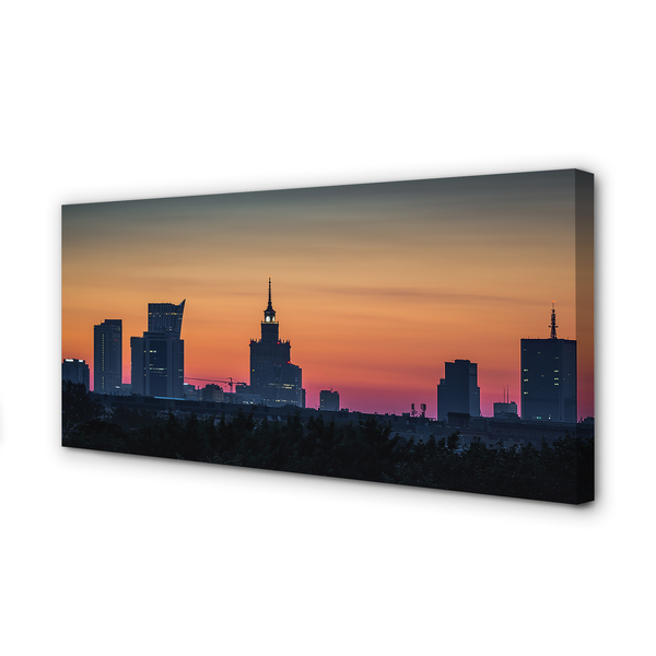 Obraz na plátne Sunset panorama Varšavy