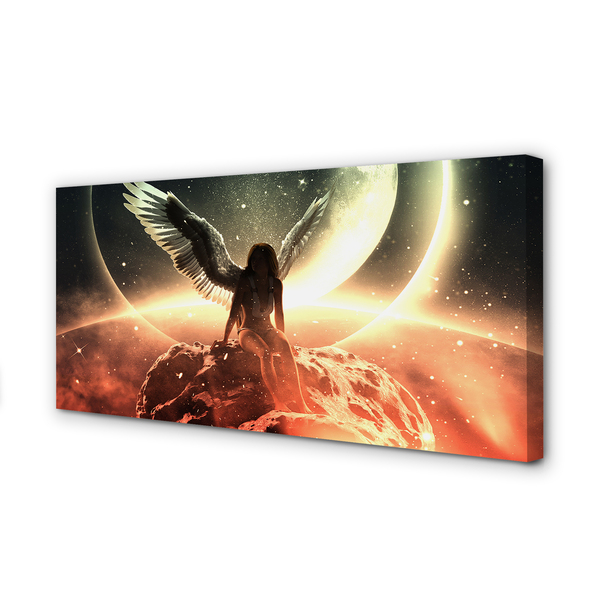 Obraz canvas Ženského krídla meteorit mesiac