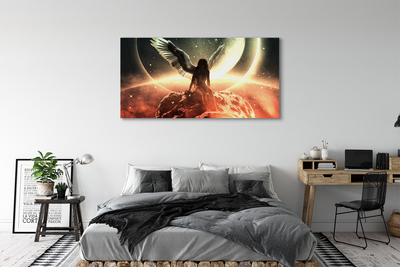 Obraz canvas Ženského krídla meteorit mesiac