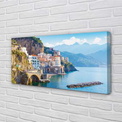 Obraz na plátne Taliansko pobrežie morské stavby