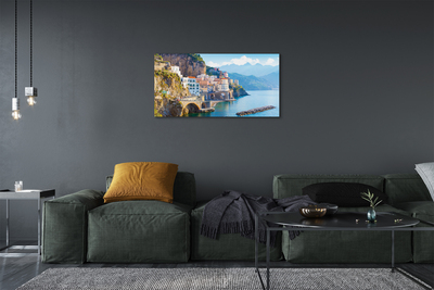 Obraz na plátne Taliansko pobrežie morské stavby