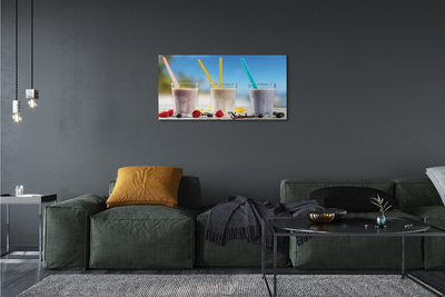 Obraz canvas Cocktail sklo farebné slamky