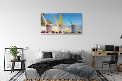 Obraz canvas Cocktail sklo farebné slamky