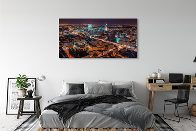 Obraz na plátne Varšava Mesto nočné panorama