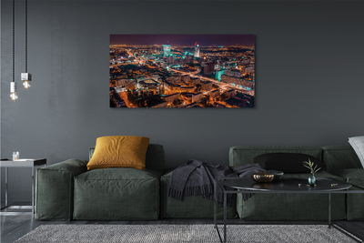 Obraz na plátne Varšava Mesto nočné panorama