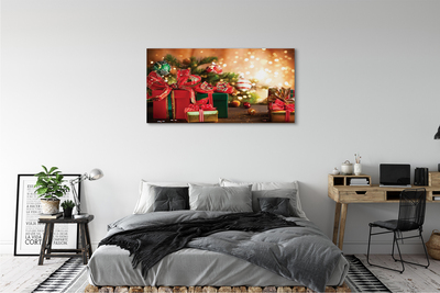Obraz na plátne Darčeky vianočné ozdoby svetla