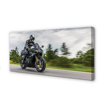 Obraz canvas Motocykel cesty mraky neba