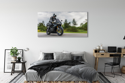 Obraz canvas Motocykel cesty mraky neba