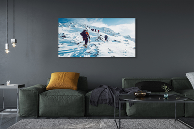Obraz canvas Lezenie na hory v zime