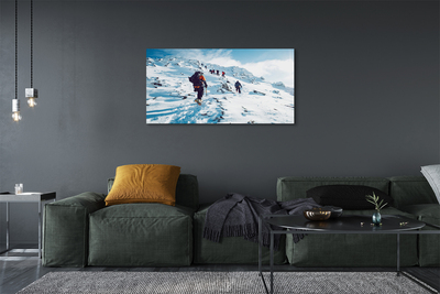 Obraz canvas Lezenie na hory v zime