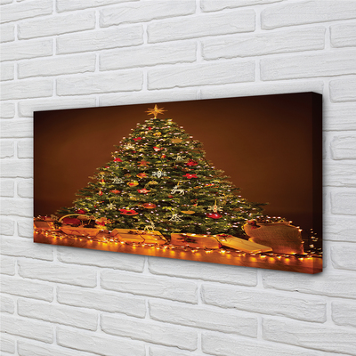 Obraz na plátne Vianočné osvetlenie dekorácie darčeky