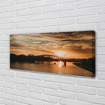 Obraz na plátne Krakow river bridge sunset