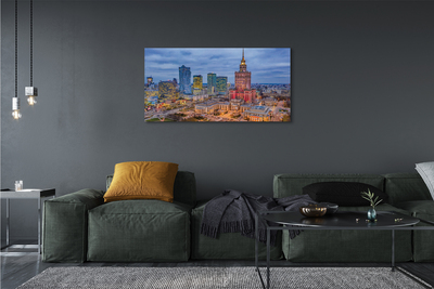 Obraz na plátne Warsaw Panorama západu slnka