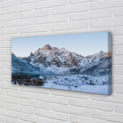 Obraz canvas Horské zimné jazero
