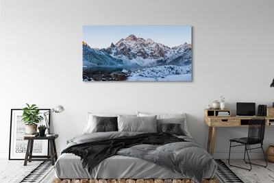 Obraz canvas Horské zimné jazero