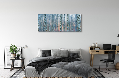 Obraz canvas Brezového lesa pri západe slnka
