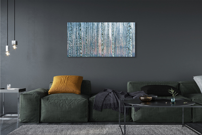 Obraz canvas Brezového lesa pri západe slnka