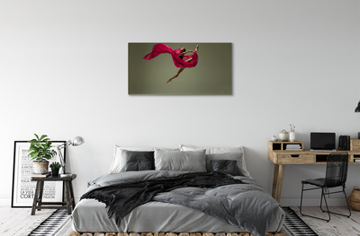 Obraz canvas Žena ružové motúz materiál
