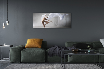Obraz canvas Žena tancuje biely materiál