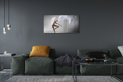 Obraz canvas Žena tancuje biely materiál