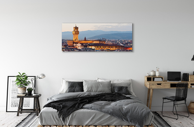 Obraz na plátne Italy Castle sunset panorama