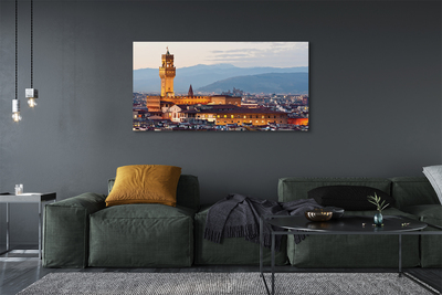 Obraz na plátne Italy Castle sunset panorama