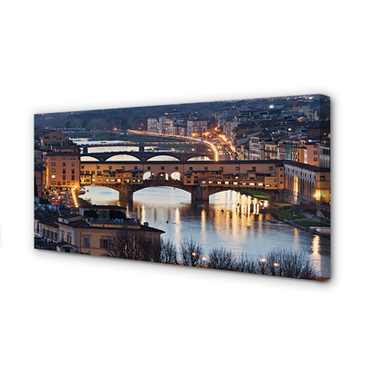 Obraz na plátne Italy Bridges noc rieka
