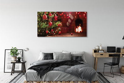 Obraz na plátne Ozdoby vianočný strom darčeky